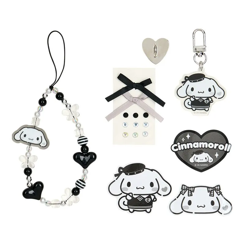 Cinnamoroll Smartphone Charm Set (Silver Houndstooth Series) sold by Sanrio
