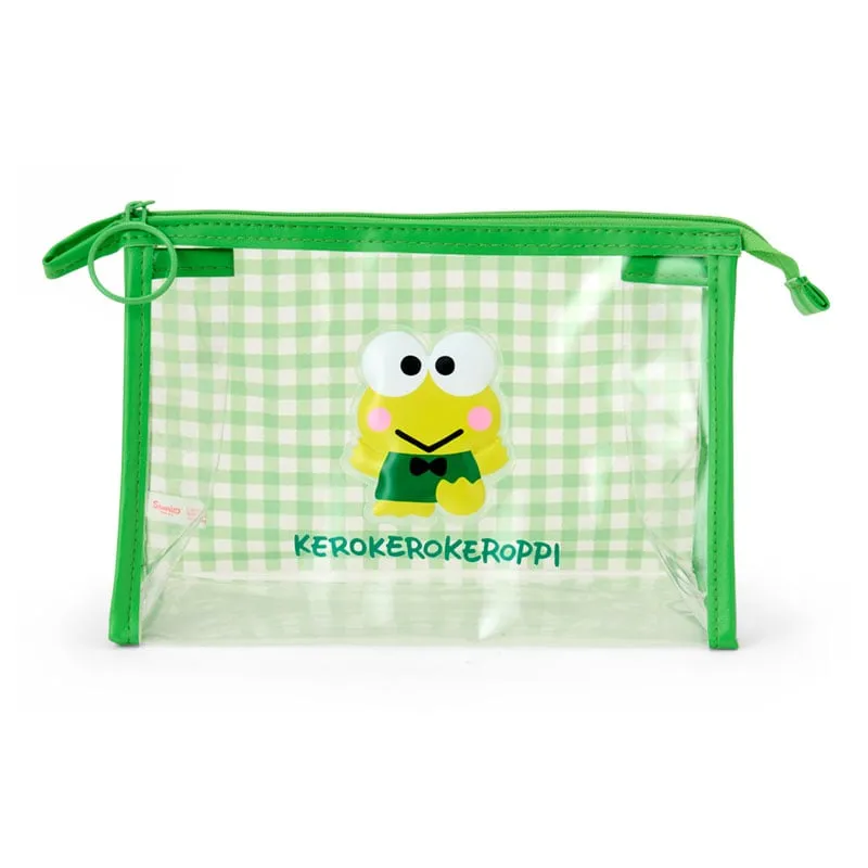 Keroppi Clear Gingham Zipper Pouch sold by Sanrio