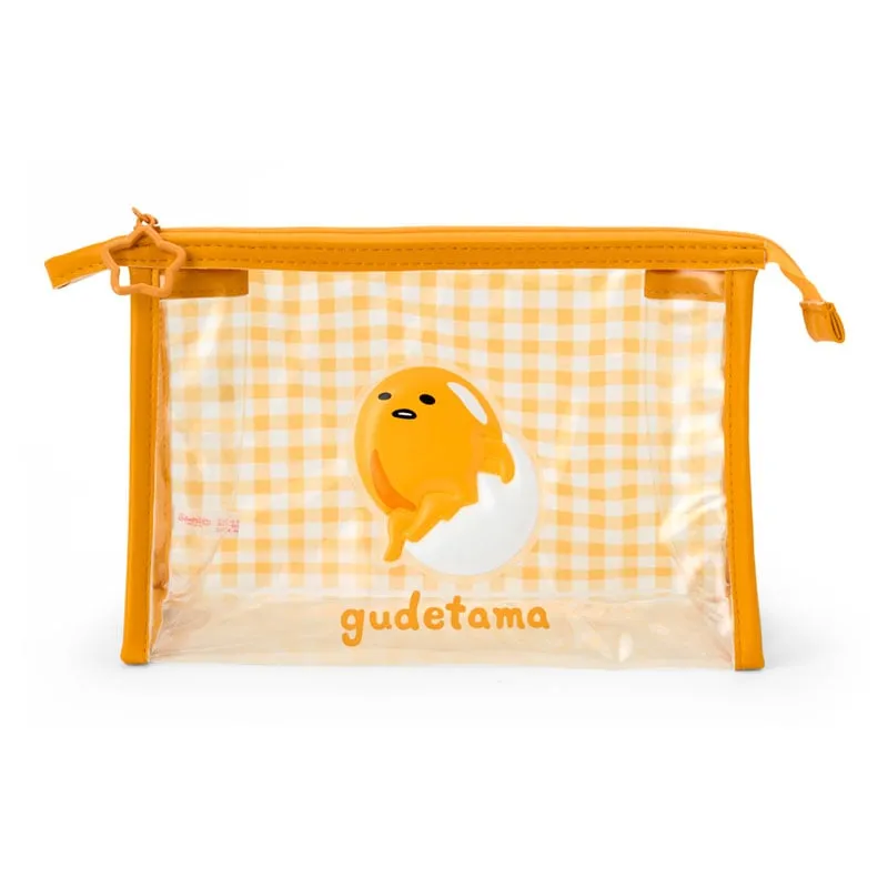 Gudetama Clear Gingham Zipper Pouch sold by Sanrio