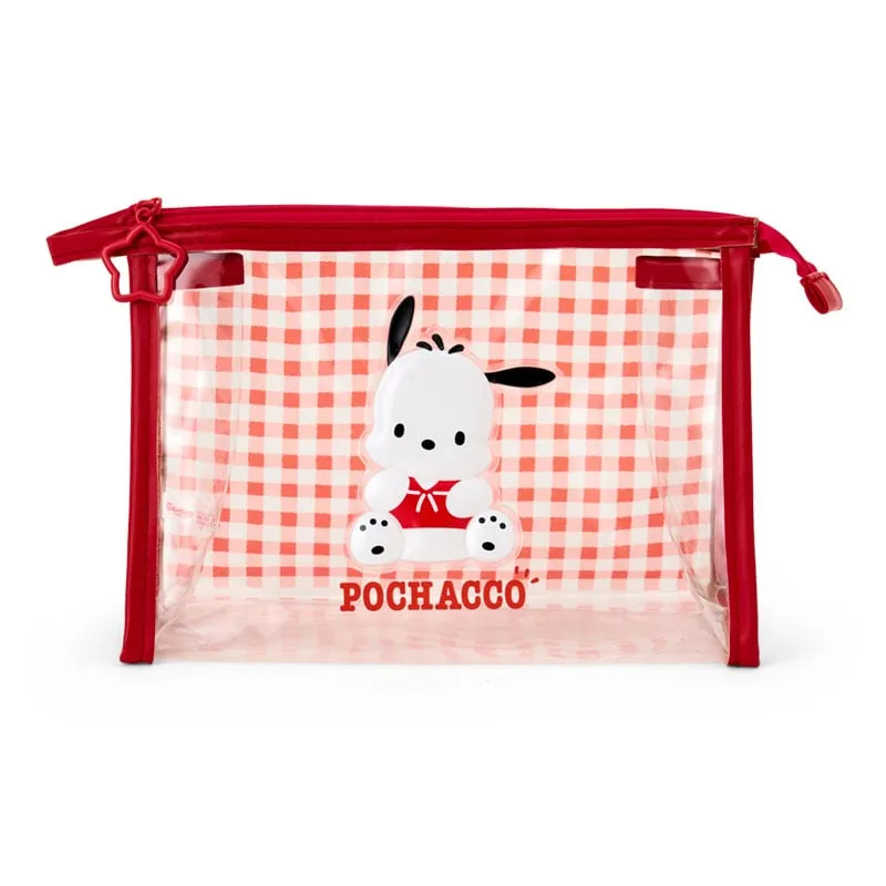 Pochacco Clear Gingham Zipper Pouch sold by Sanrio