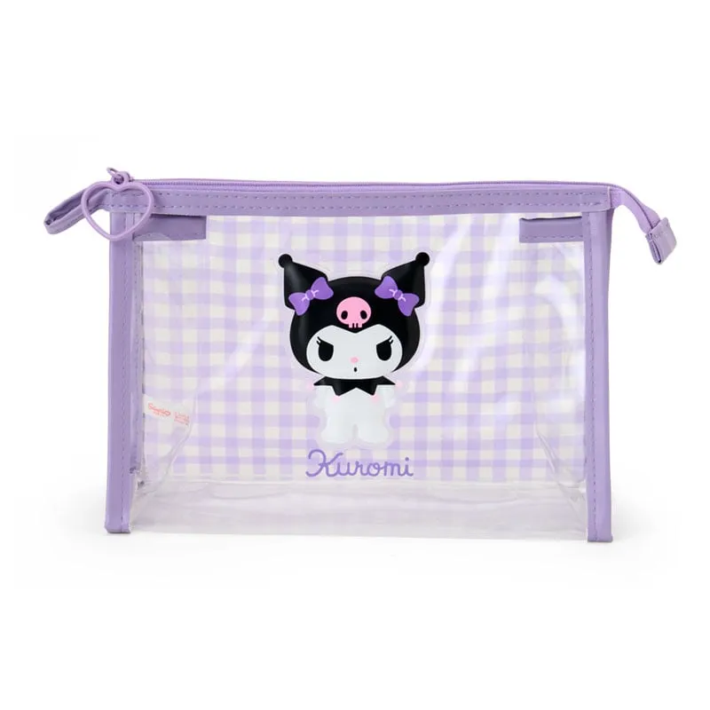 Kuromi Clear Gingham Zipper Pouch sold by Sanrio