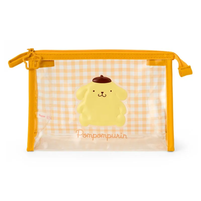 Pompompurin Clear Gingham Zipper Pouch sold by Sanrio