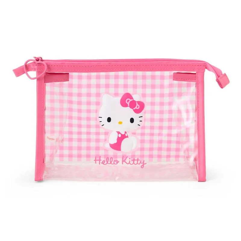 Hello Kitty Clear Gingham Zipper Pouch sold by Sanrio