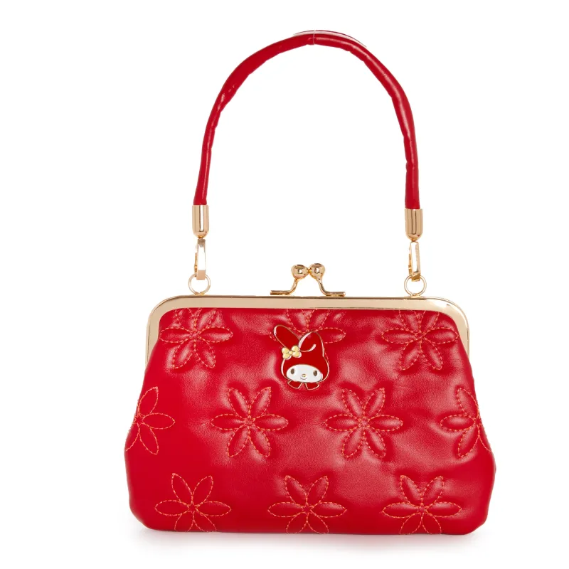 My Melody 2-Way Quilted Kiss Knob Handbag sold by Sanrio