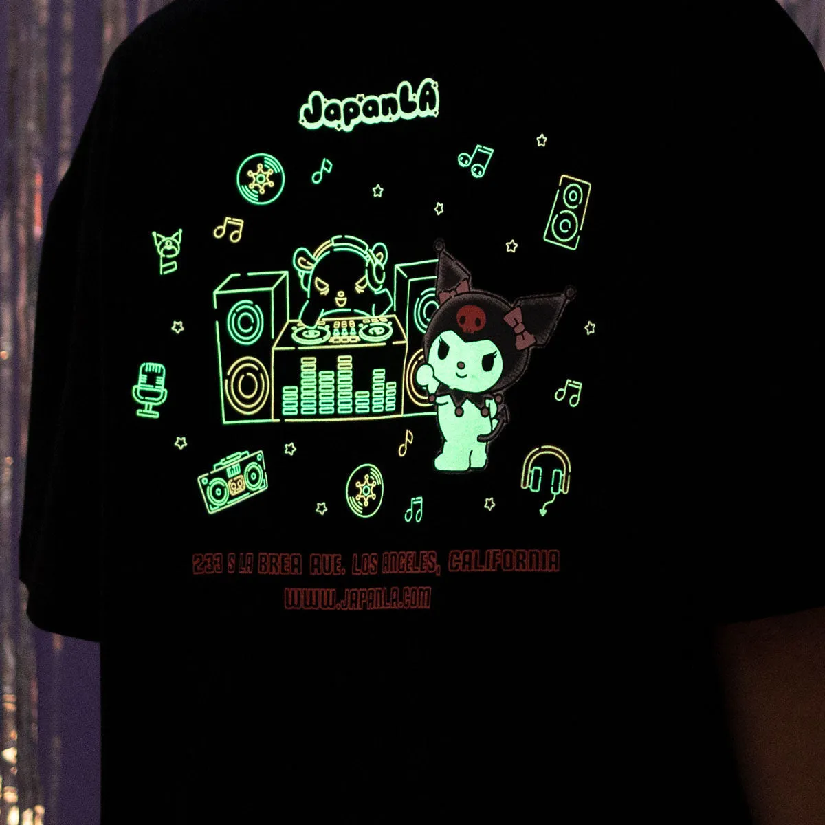 Kuromi x JapanLA Glow-In-The-Dark Anniversary Party Tee sold by Sanrio product image thumbnail 3