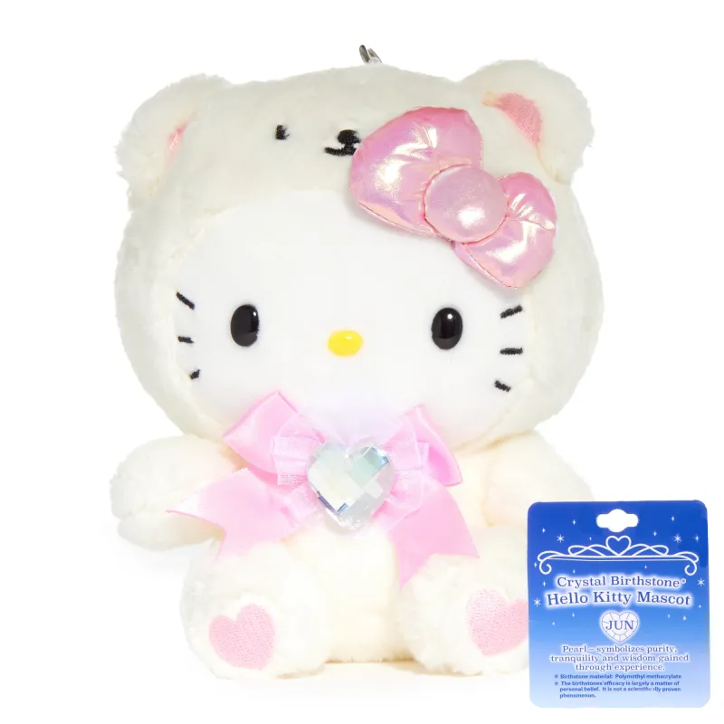 Hello Kitty Birthstone Mascot Keychain (Jun-Pearl) sold by Sanrio