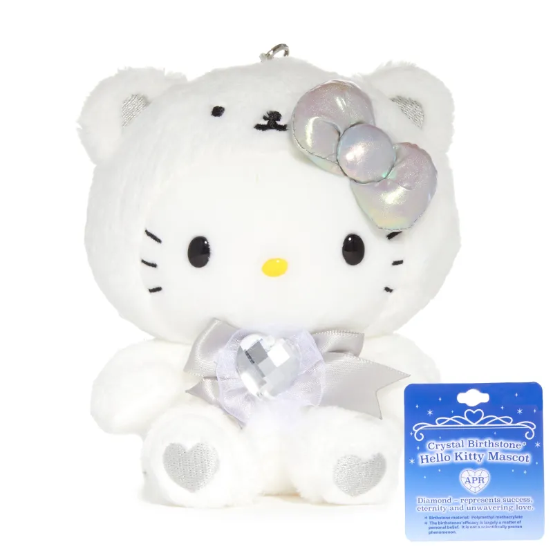 Hello Kitty Birthstone Mascot Keychain (Apr-Diamond) sold by Sanrio