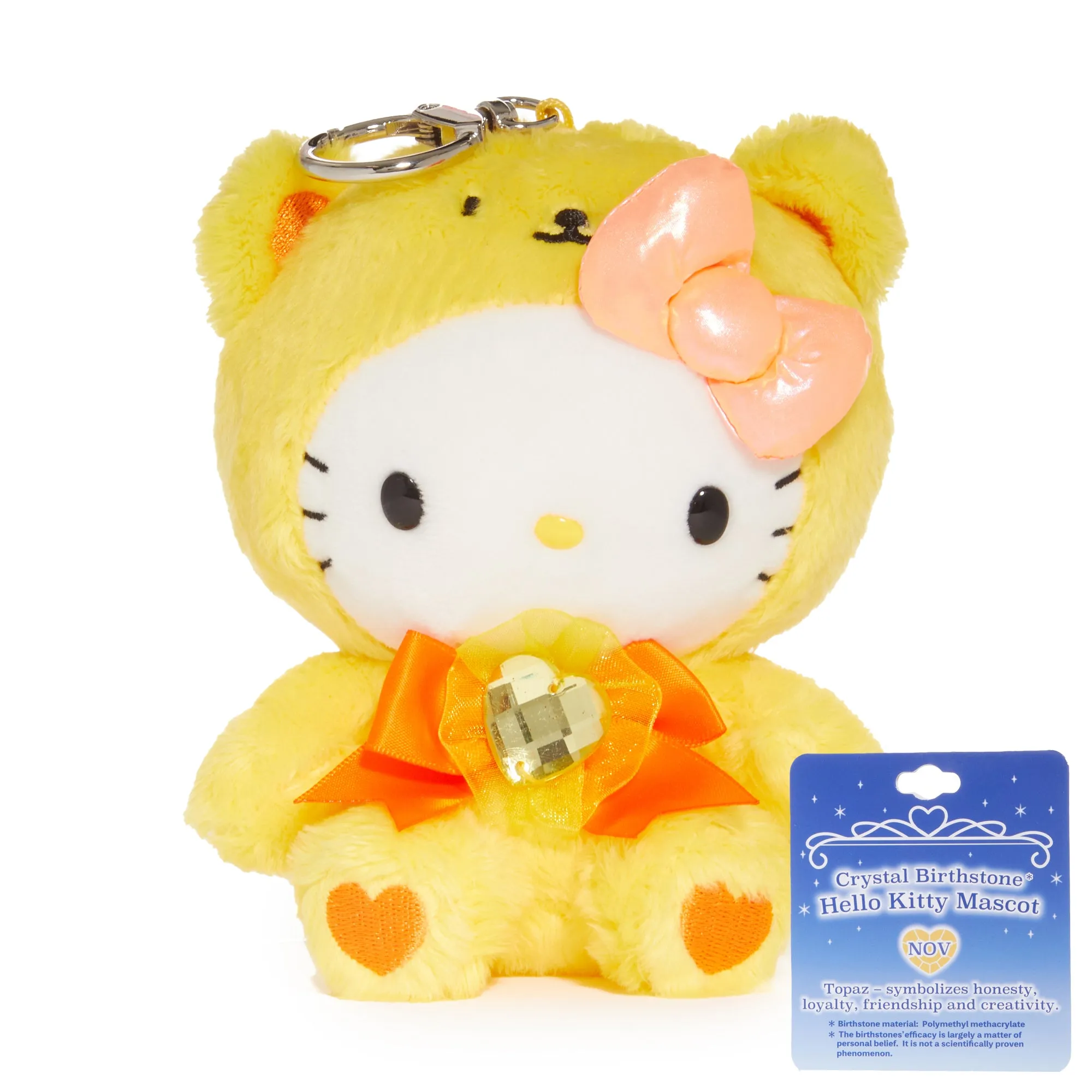 Hello Kitty Birthstone Mascot Keychain (Nov-Topaz) sold by Sanrio