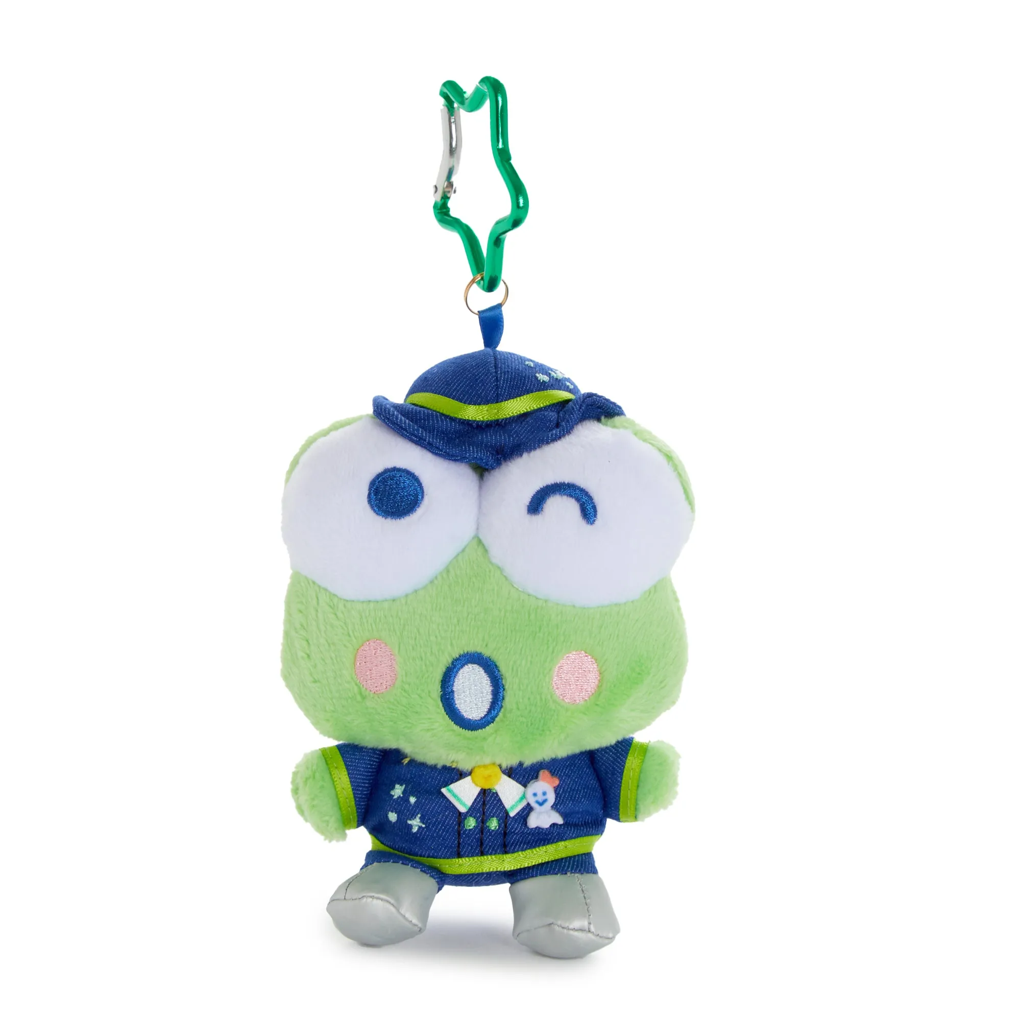 Keroppi Plush Mascot Keychain (Hapidanbui Boy Band Series) sold by Sanrio