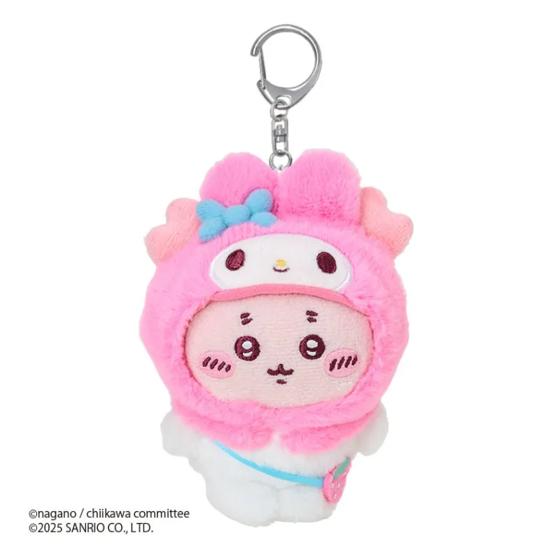 Chiikawa x Sanrio Characters My Melody Plush Mascot Keychain (Furuhonya) sold by Sanrio