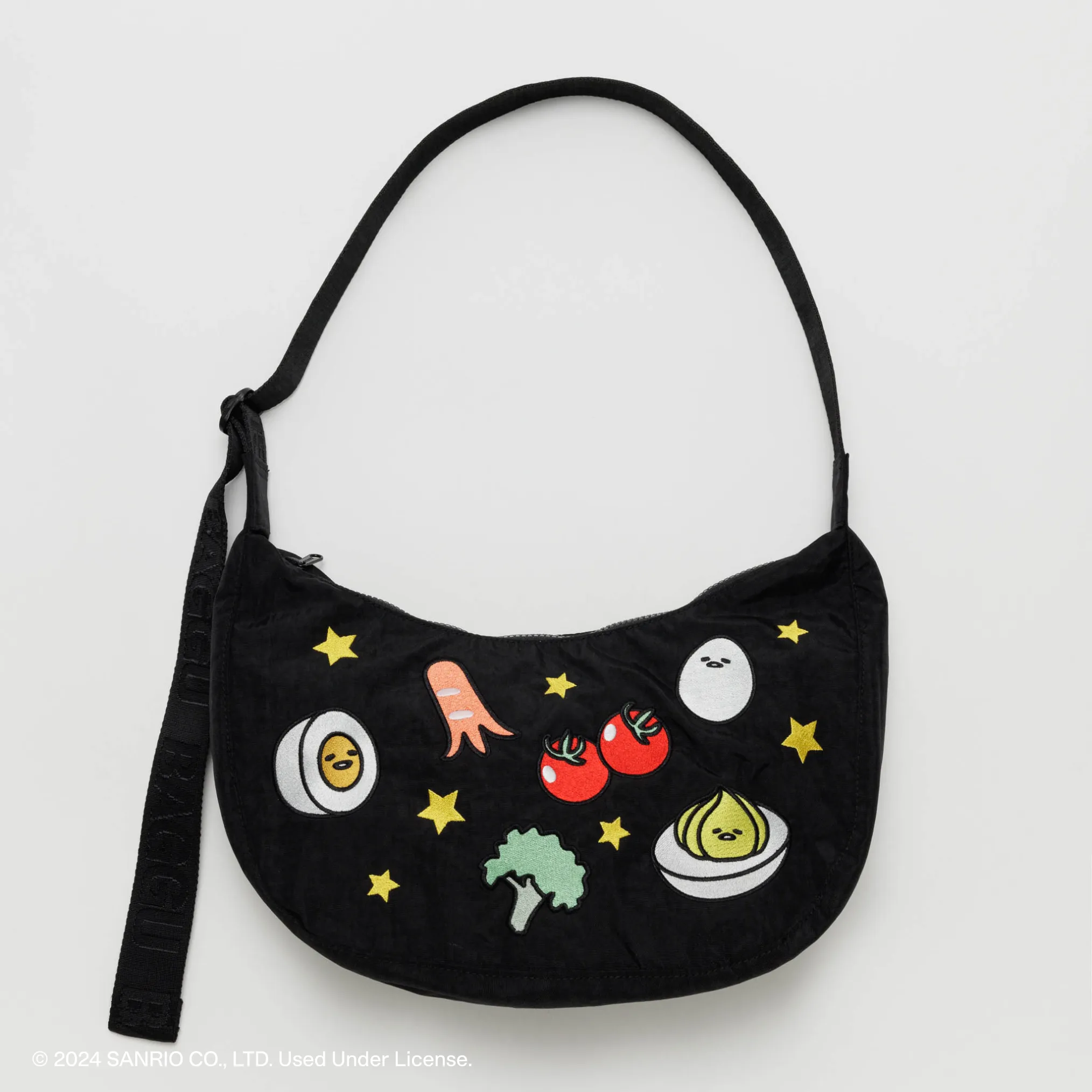 Gudetama x Baggu Embroidered Nylon Crescent Bag sold by Sanrio