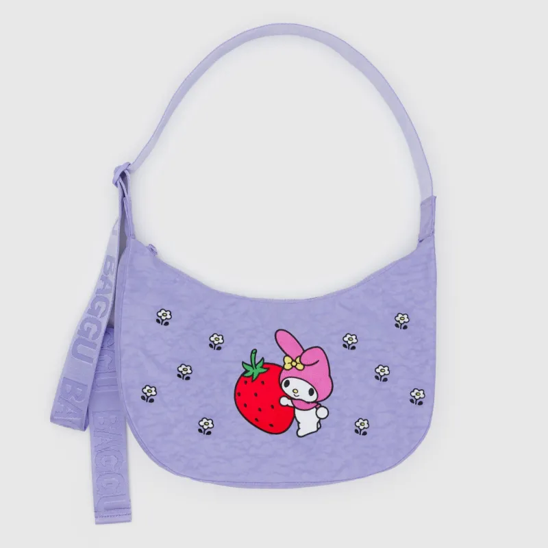 My Melody x Baggu Embroidered Nylon Crescent Bag sold by Sanrio
