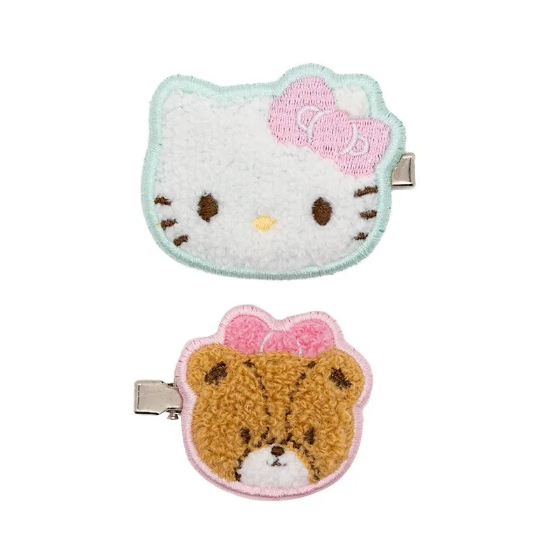 Hello Kitty 2-pc Chenille Hair Clips sold by Sanrio