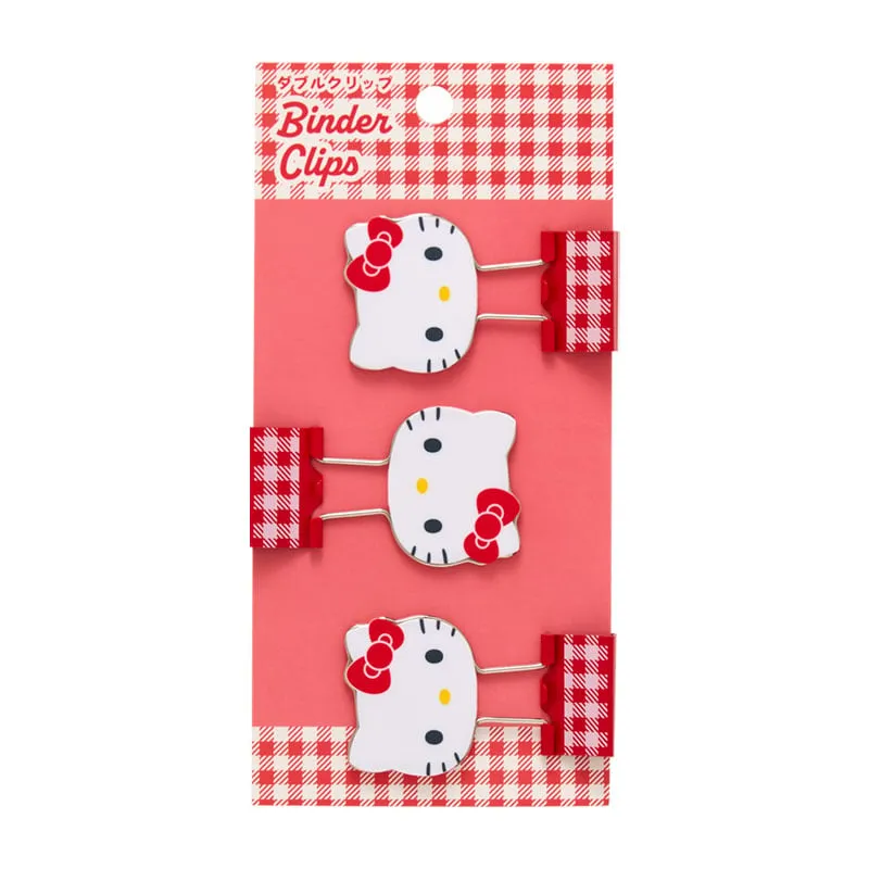 Hello Kitty Gingham Binder Clips (Set of 3) sold by Sanrio