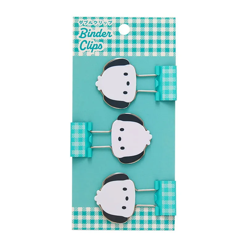 Pochacco Gingham Binder Clips (Set of 3) sold by Sanrio