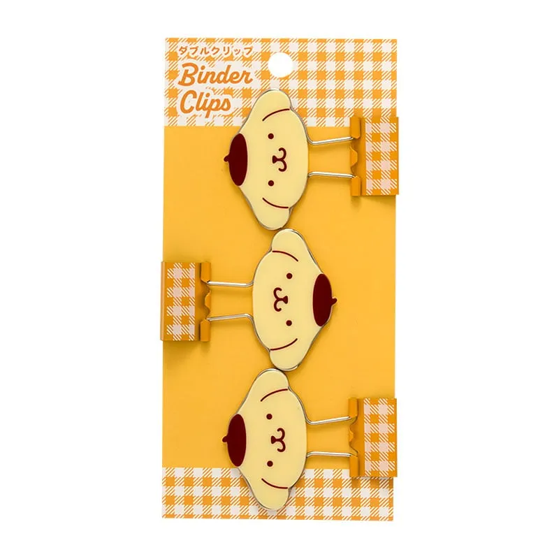 Pompompurin Gingham Binder Clips (Set of 3) sold by Sanrio