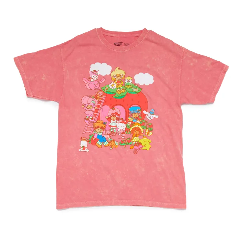 Hello Kitty and Friends x Strawberry Shortcake Tie-Dye Tee (Pink) made by Bioworld
