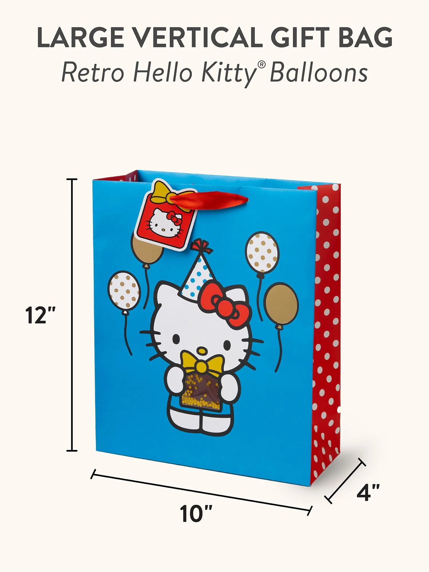 Hello Kitty x Studio Oh! Retro Red Balloons Gift Bag (Large) sold by Sanrio product image thumbnail 4