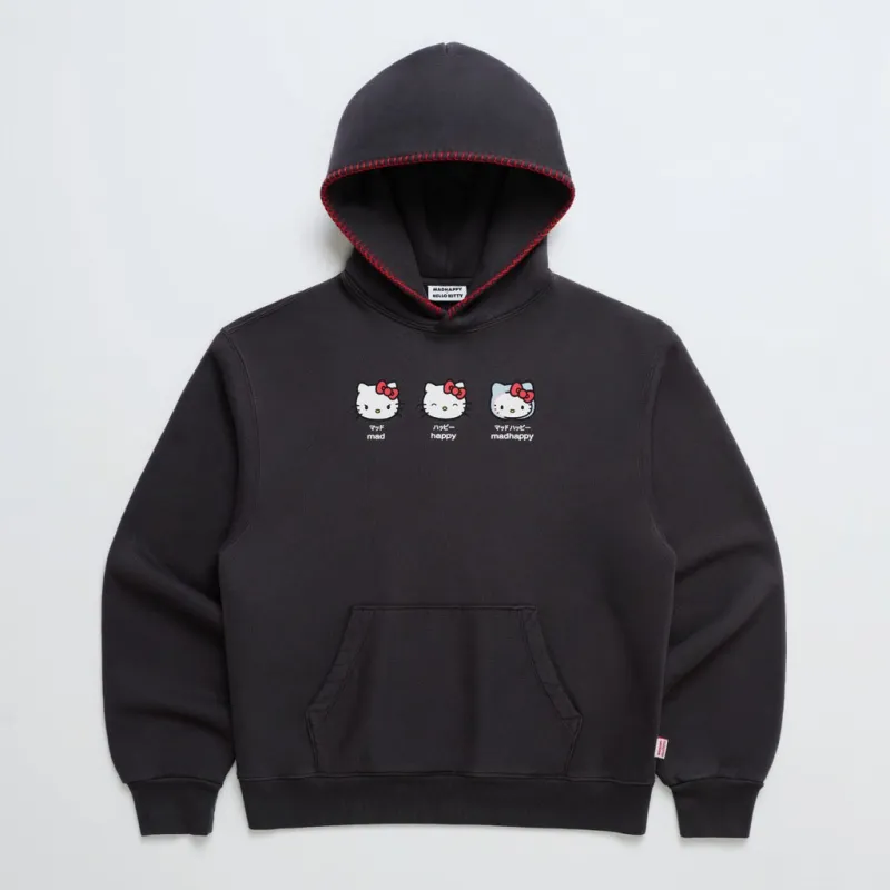 Hello Kitty x Madhappy Emotions Midweight Fleece Hoodie (Noir) sold by Sanrio