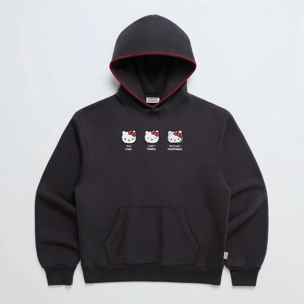 Hello Kitty x Madhappy Emotions Midweight Fleece Hoodie (Noir) sold by Sanrio