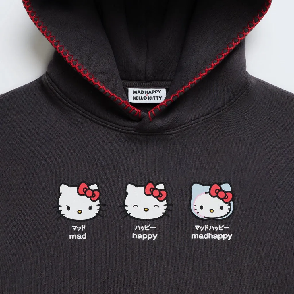 Hello Kitty x Madhappy Emotions Midweight Fleece Hoodie (Noir) sold by Sanrio product image thumbnail 2