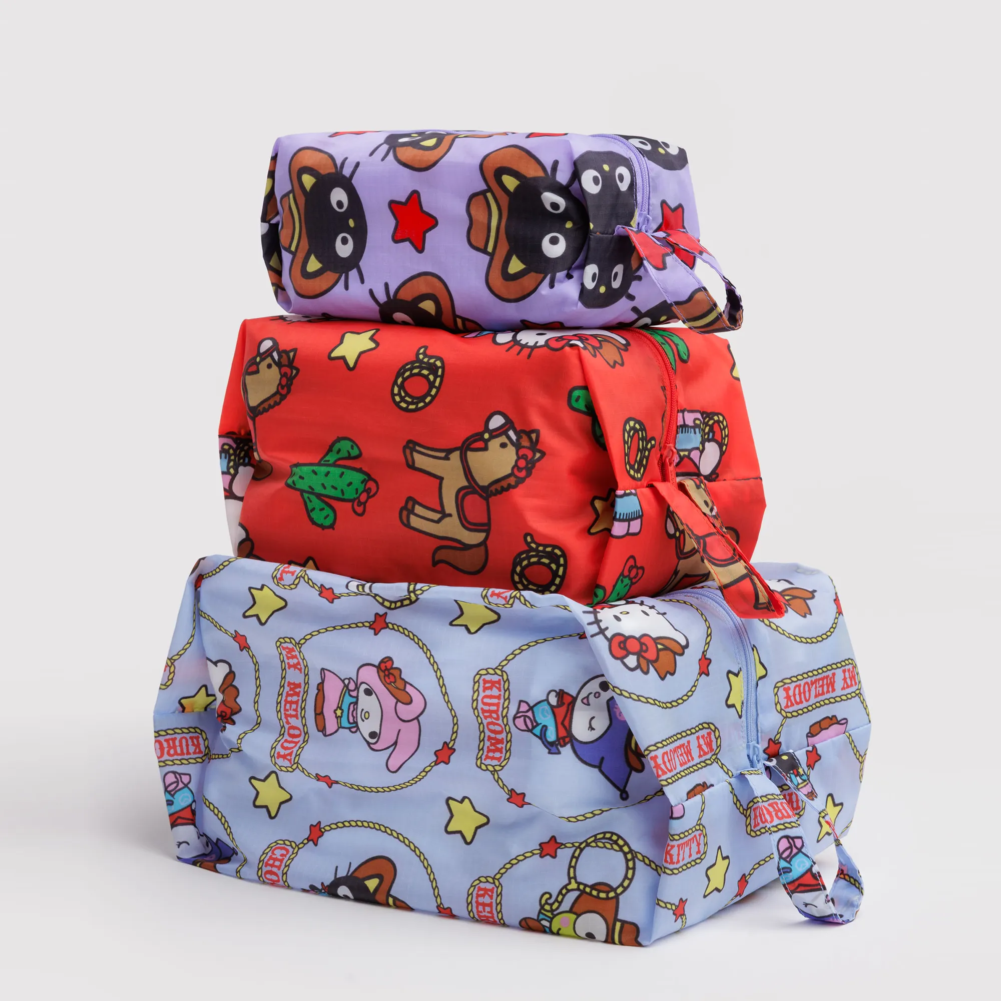 Hello Kitty and Friends x Baggu 3-pc Zipper Pouch Set (Western) sold by Sanrio
