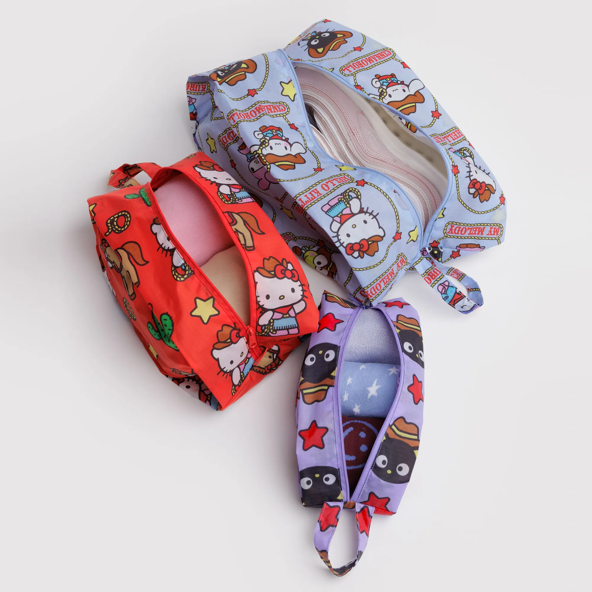 Hello Kitty and Friends x Baggu 3-pc Zipper Pouch Set (Western) sold by Sanrio product image thumbnail 2