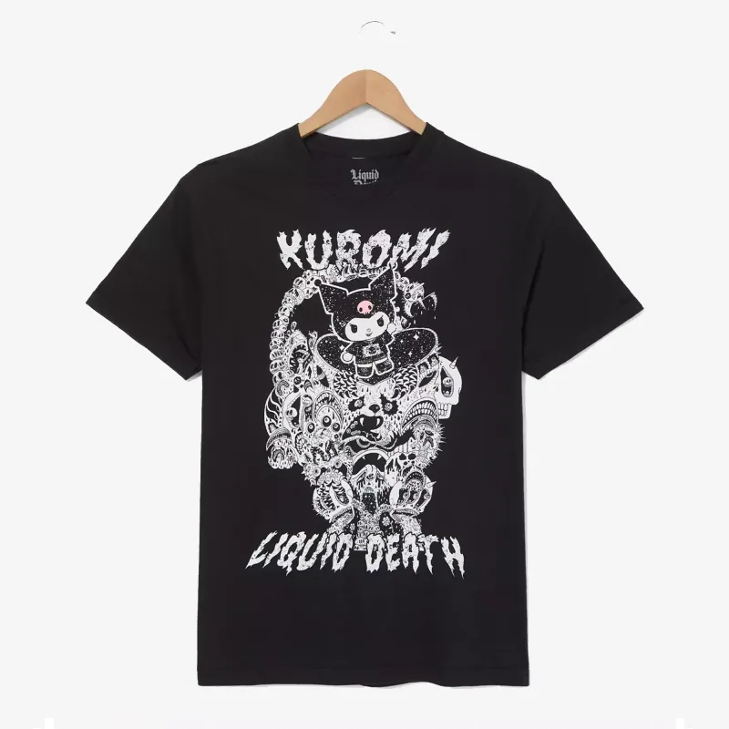 Kuromi x Liquid Death Tonal Portrait T-Shirt (Black) sold by Sanrio