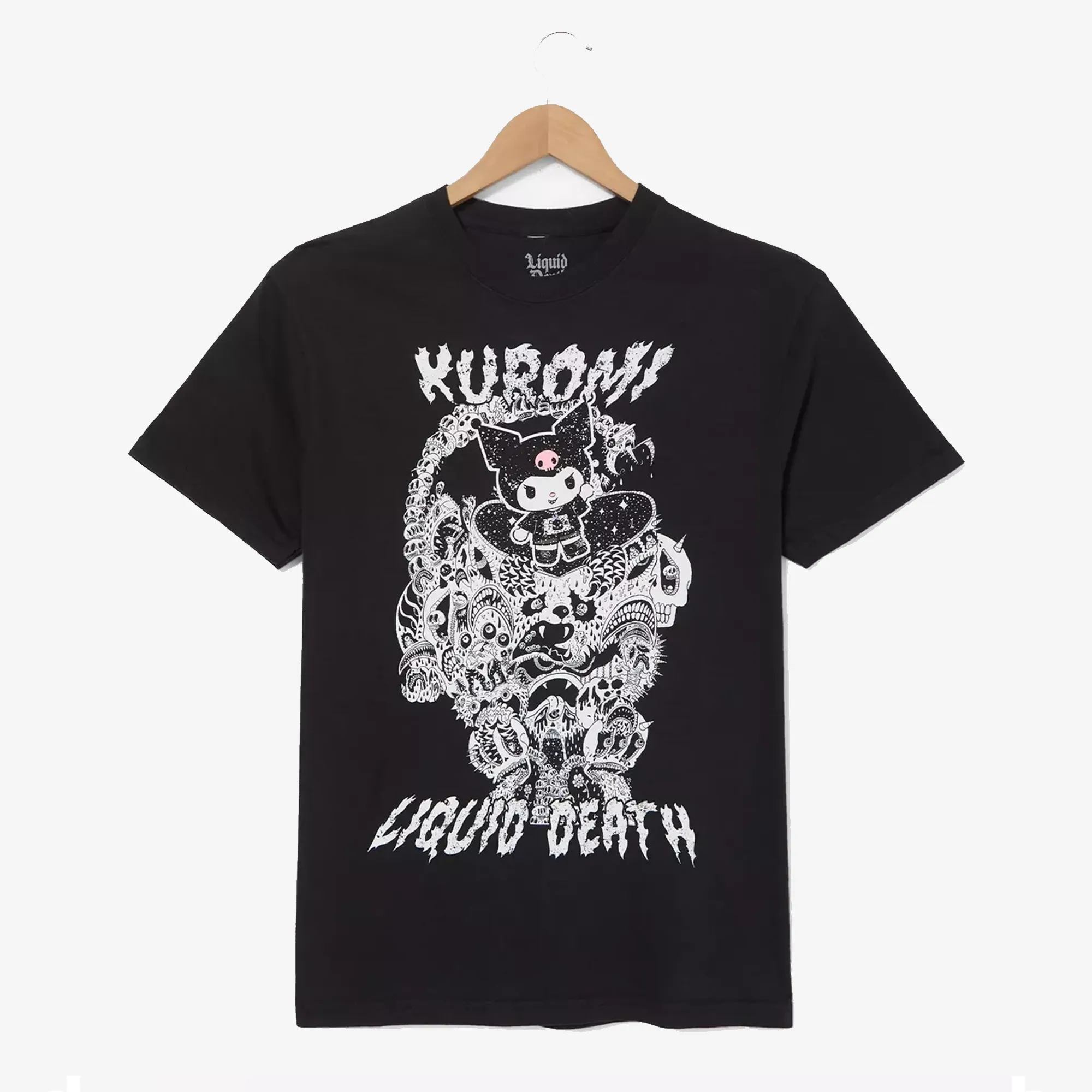 Kuromi x Liquid Death Tonal Portrait T-Shirt (Black) sold by Sanrio