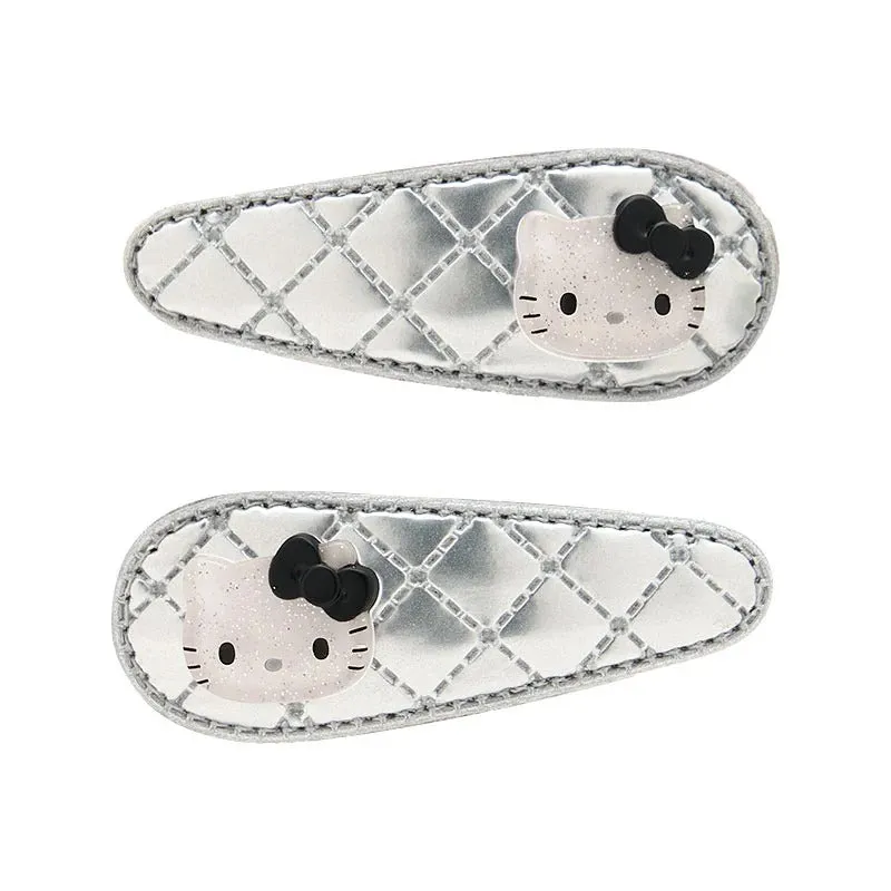 Hello Kitty 2-pc Quilted Hair Clip Set (Silver) sold by Sanrio