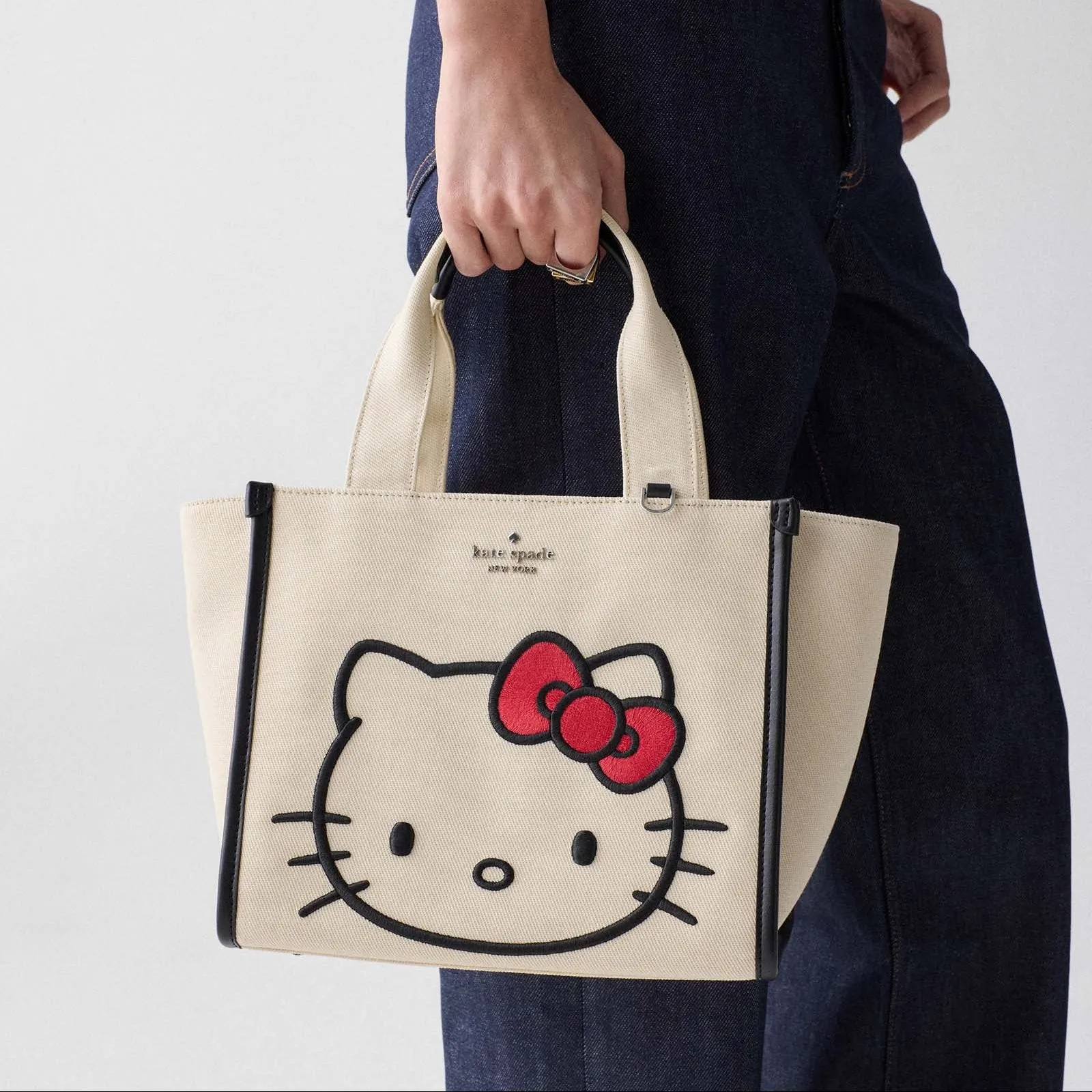 Hello Kitty x Kate Spade New York Kip Canvas Small Tote sold by Sanrio