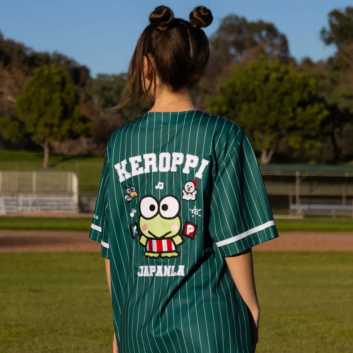 Keroppi x JapanLA Baseball Jersey (Green) sold by Sanrio product image thumbnail 4