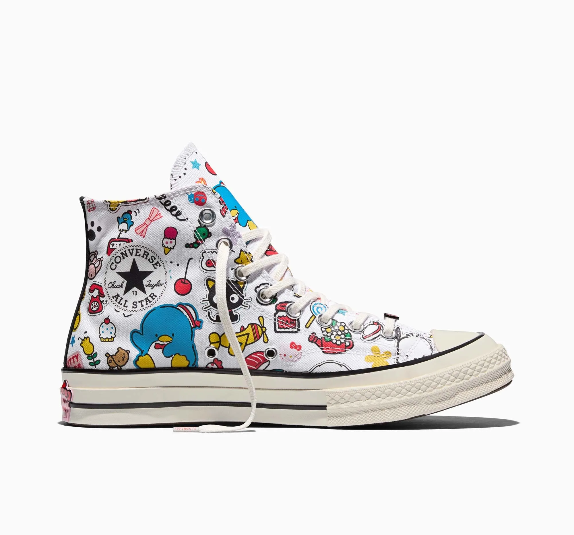 Converse x Hello Kitty and Friends Chuck 70 Hi-Top Stickers Sneaker (Adult - White) sold by Sanrio