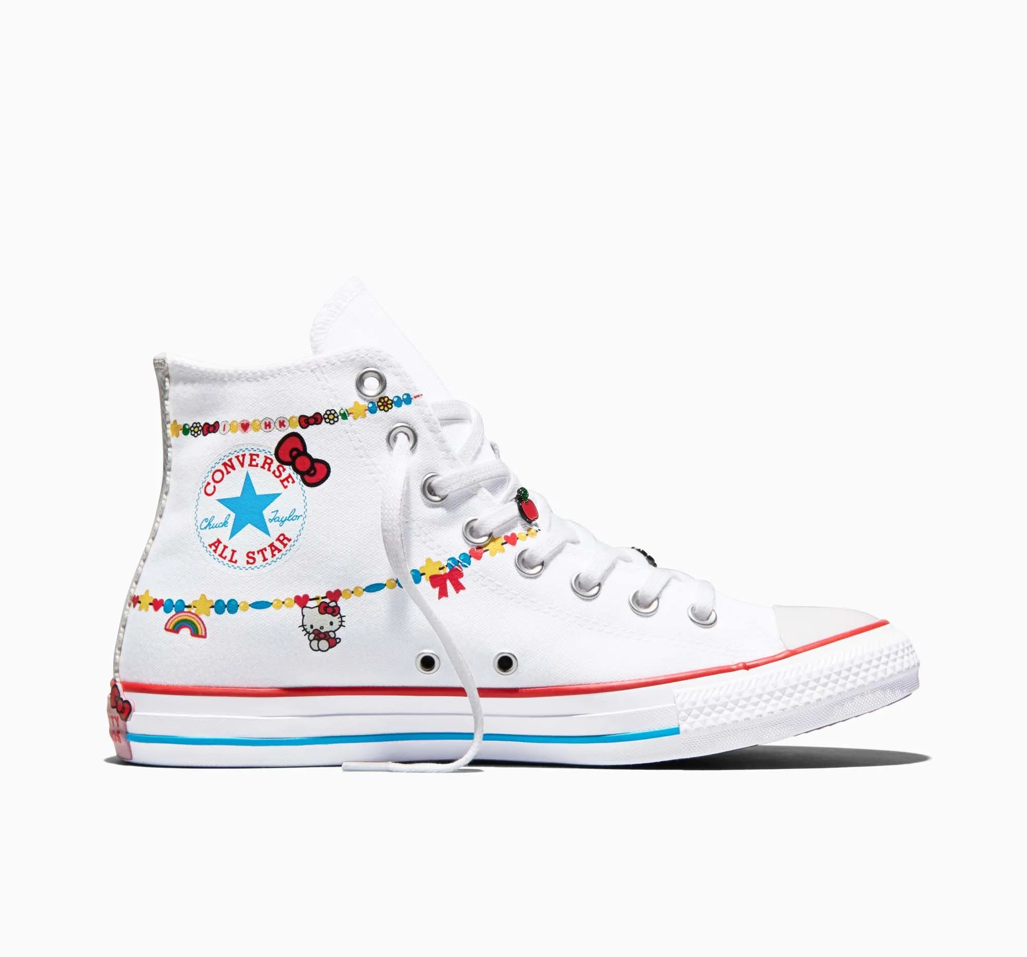 Converse x Hello Kitty Chuck Taylor All Star Charmed Hi-Top Sneaker (Adult - White) sold by Sanrio