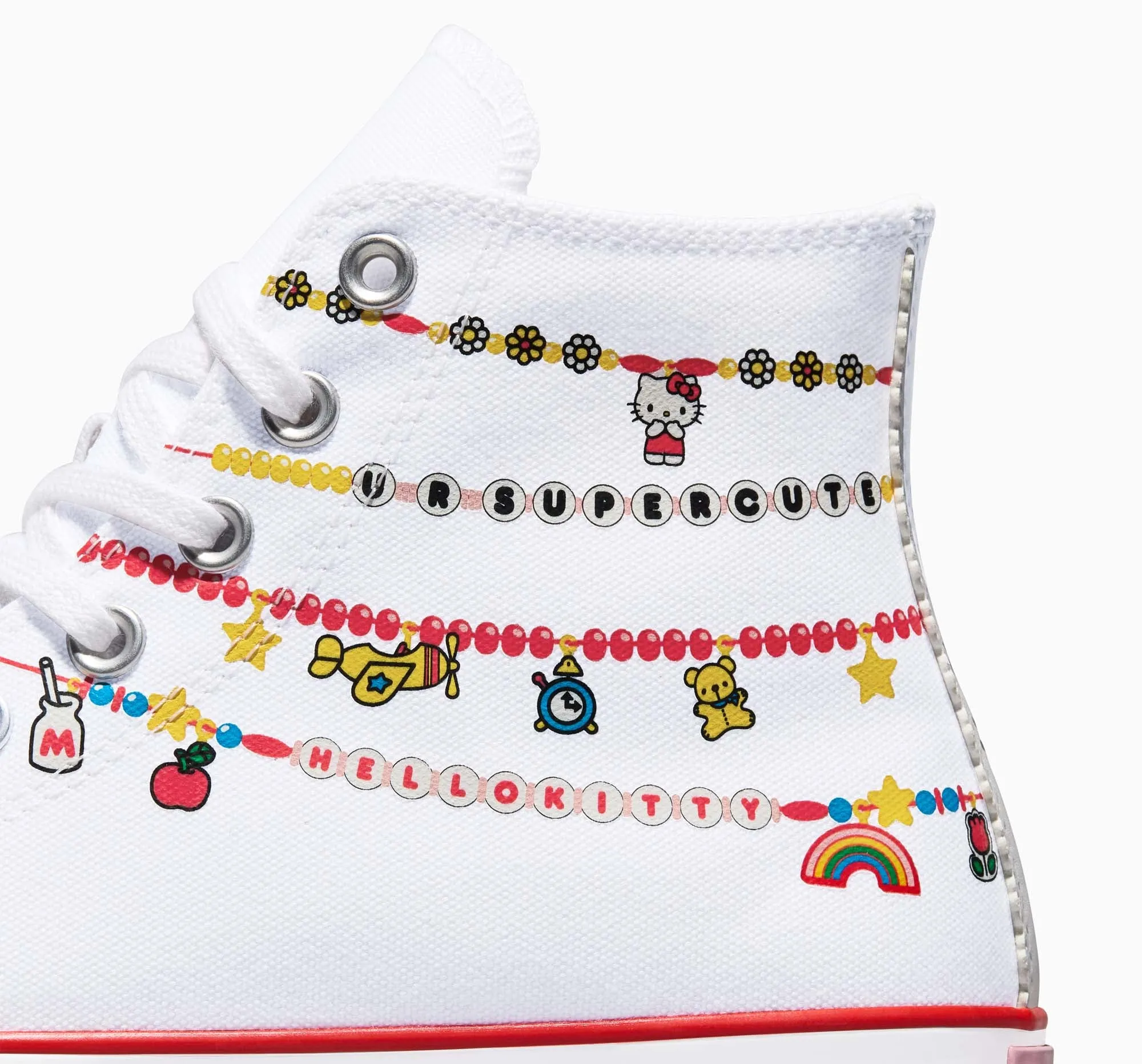 Converse x Hello Kitty Chuck Taylor All Star Charmed Hi-Top Sneaker (Adult - White) sold by Sanrio product image thumbnail 3
