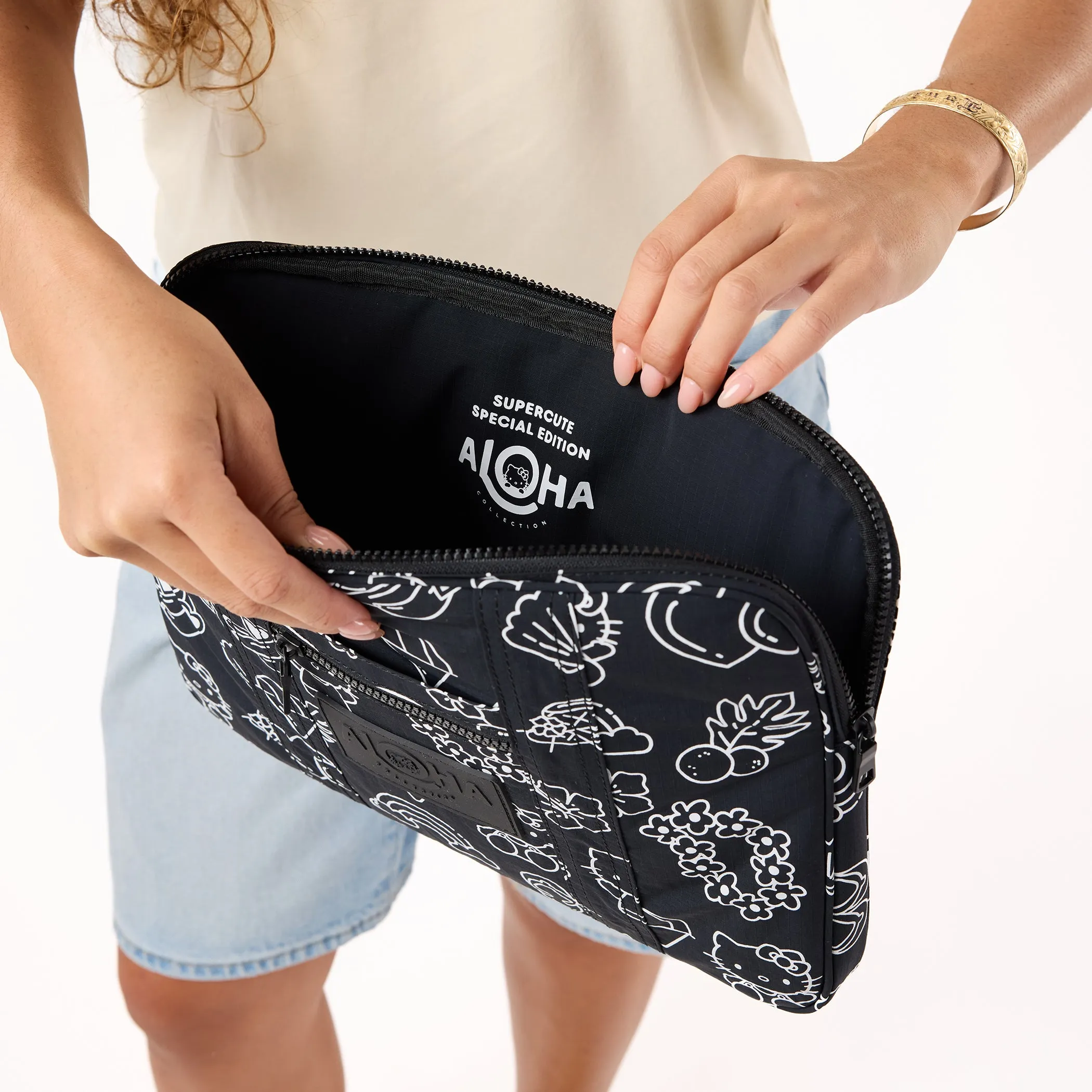 Hello Kitty x Aloha Collection Keep It Light 13" Laptop Case (Black & White Icons) sold by Sanrio product image thumbnail 5