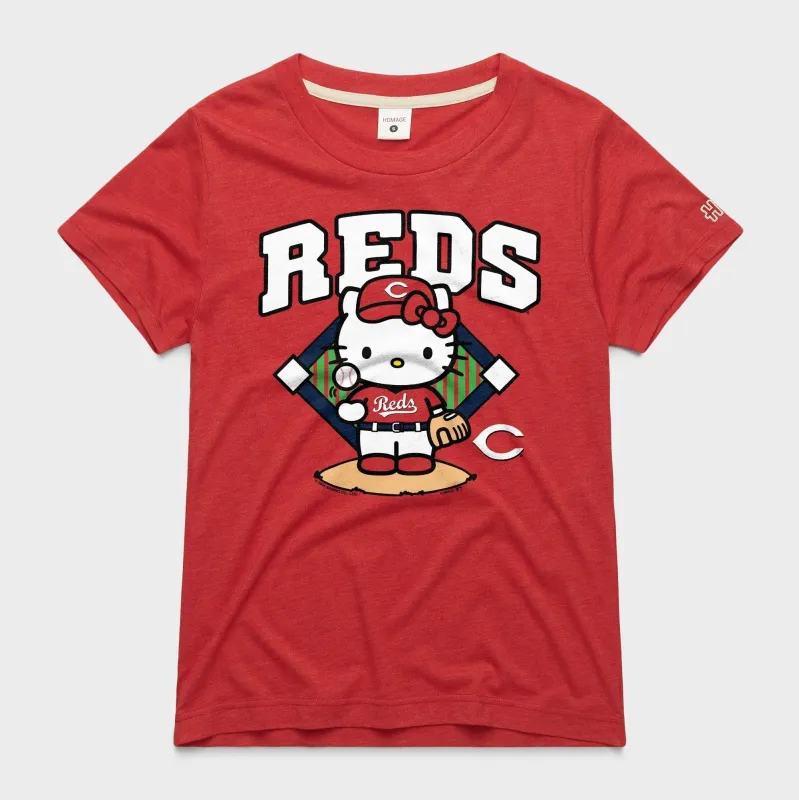Hello Kitty x Cincinnati Reds Toss Tee (Womens) made by HOMAGE