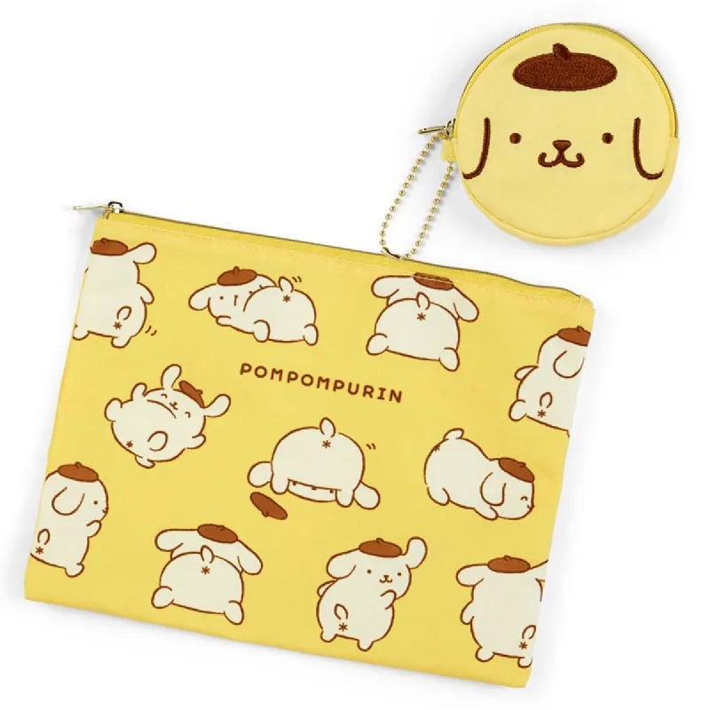 Pompompurin 2-pc Zipper Pouch Set (Oshiri Puri Puri Purin Series) sold by Sanrio