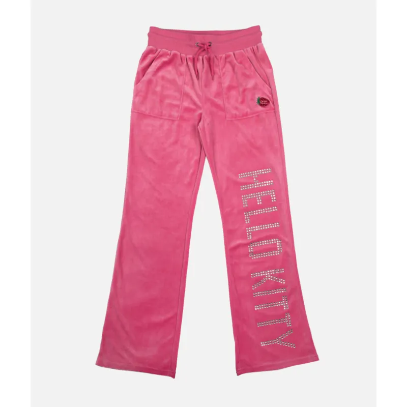 Hello Kitty x Dumbgood Velour Track Pants (50th Anniv.) made by Bioworld