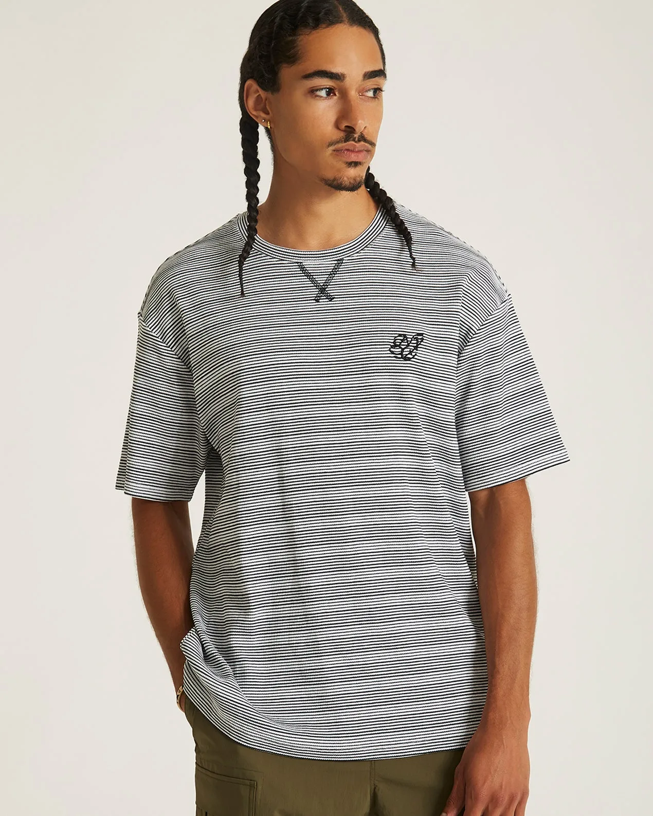 Striped Waffle Relaxed SS Tee sold by Saturdays New York City product image thumbnail 3