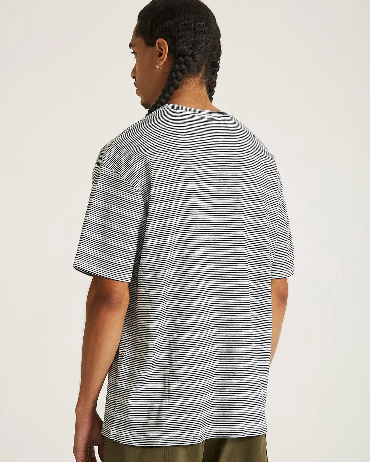 Striped Waffle Relaxed SS Tee sold by Saturdays New York City product image thumbnail 4