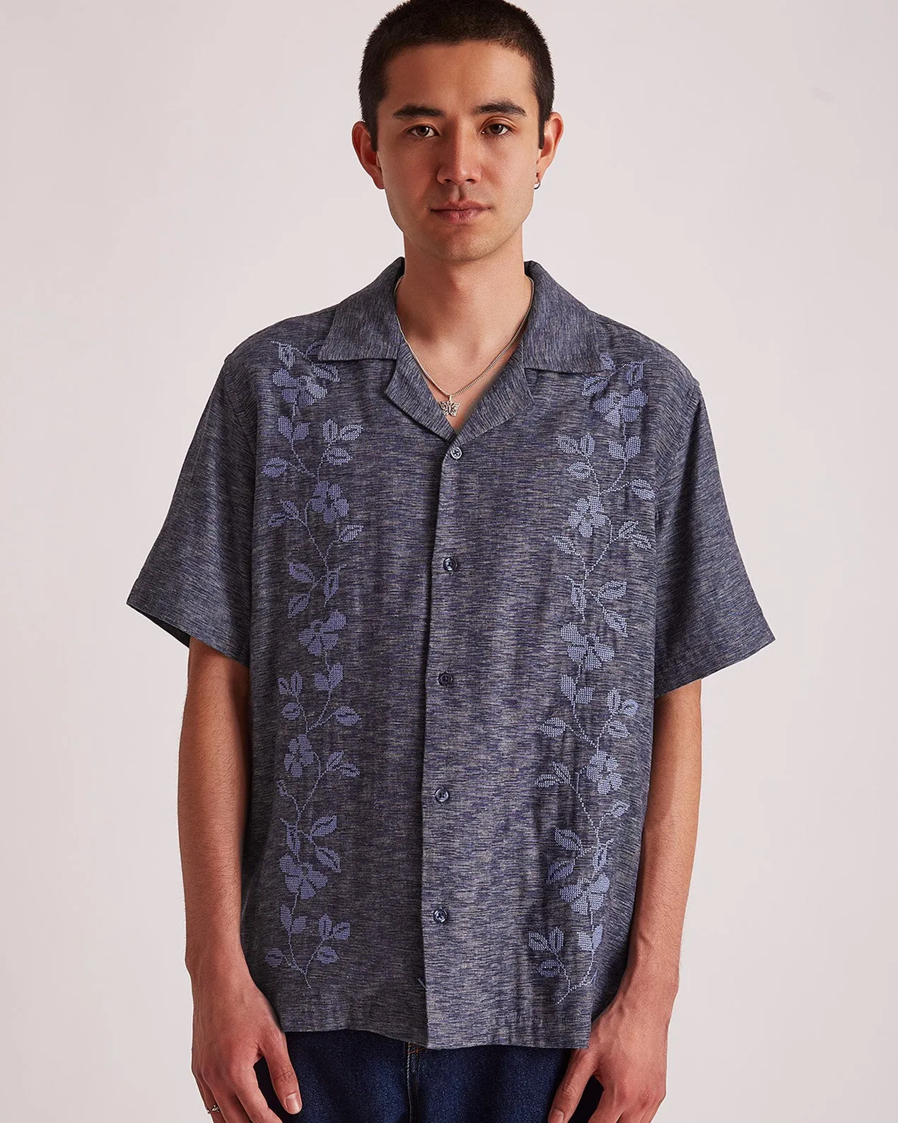 Canty Embroidered Linen Gauze SS Shirt sold by Saturdays New York City product image thumbnail 2