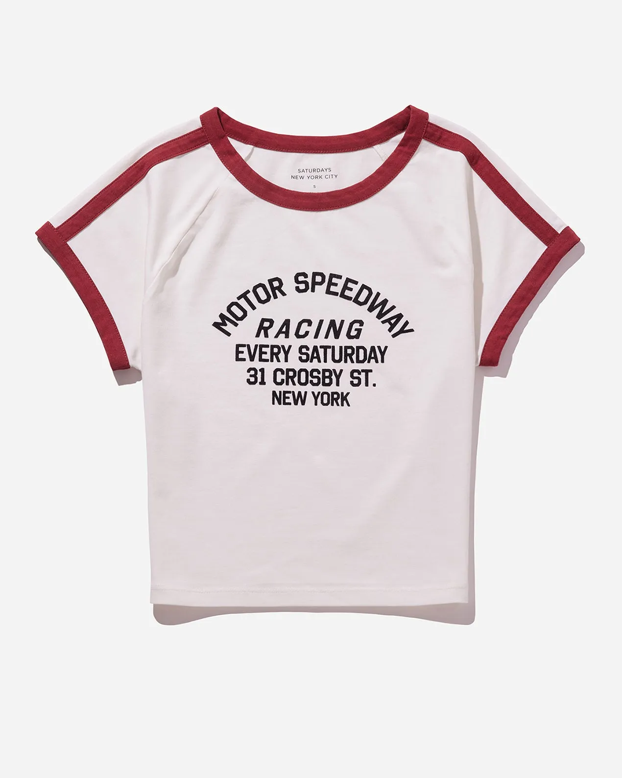 Speedway Fitted Ringer Tee sold by Saturdays New York City