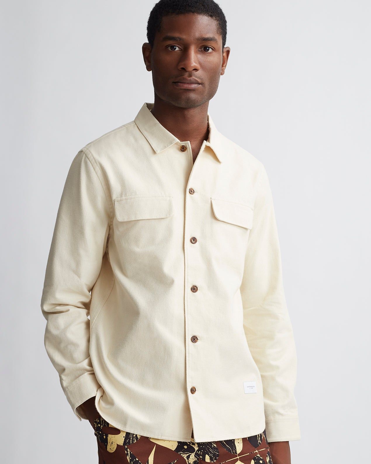 Broome Herringbone Flannel Long Sleeve Shirt sold by Saturdays New York City product image thumbnail 2