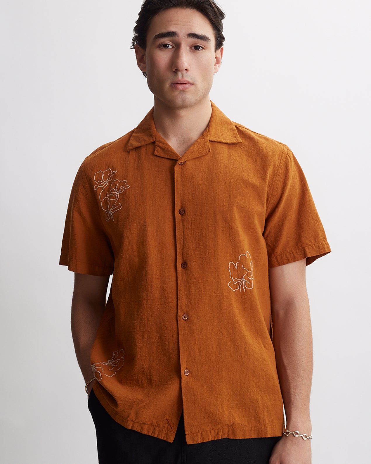 Canty SZ Embroidered Gauze Short Sleeve Shirt sold by Saturdays New York City product image thumbnail 3