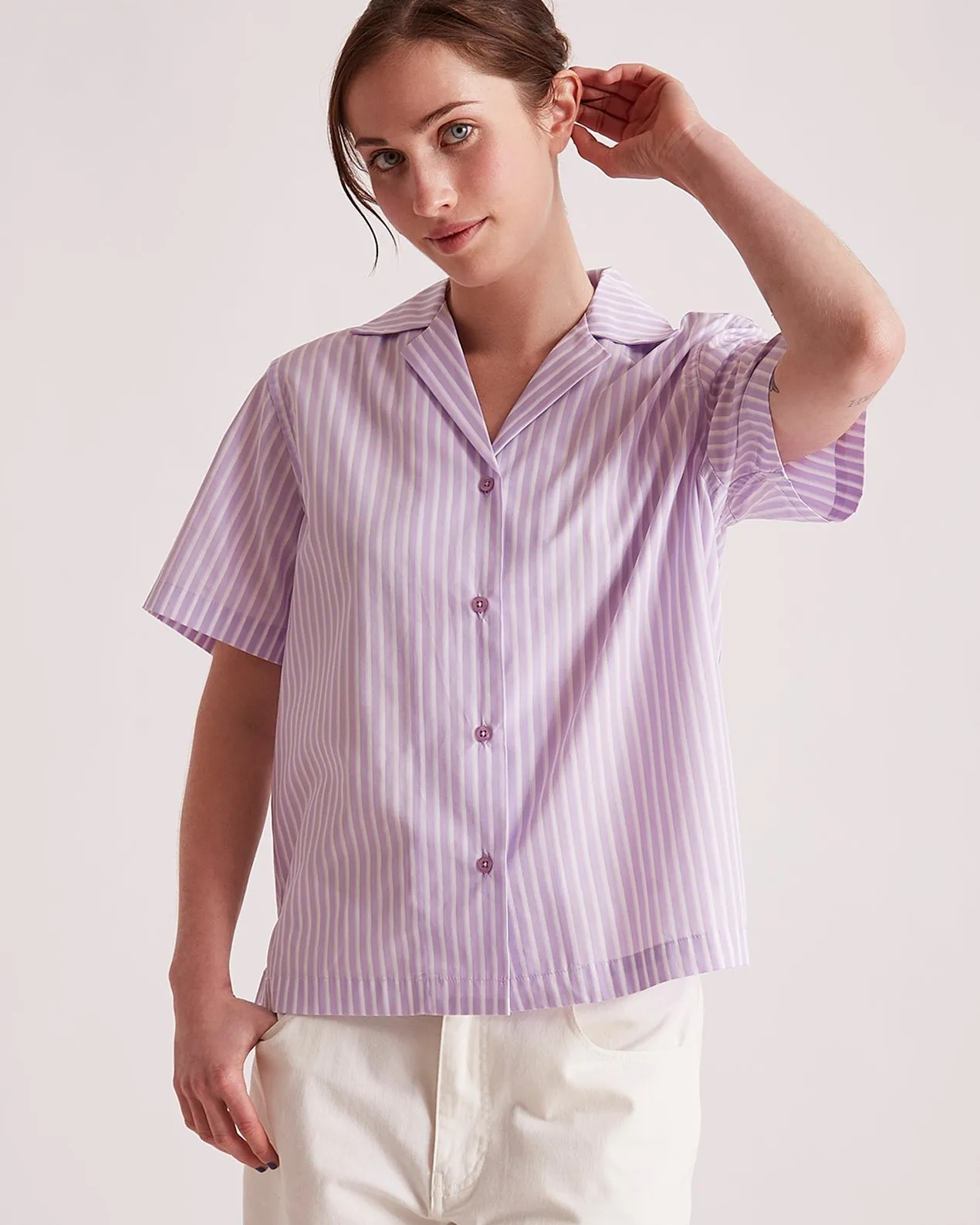Dani Cotton Stripe SS Shirt sold by Saturdays New York City product image thumbnail 3