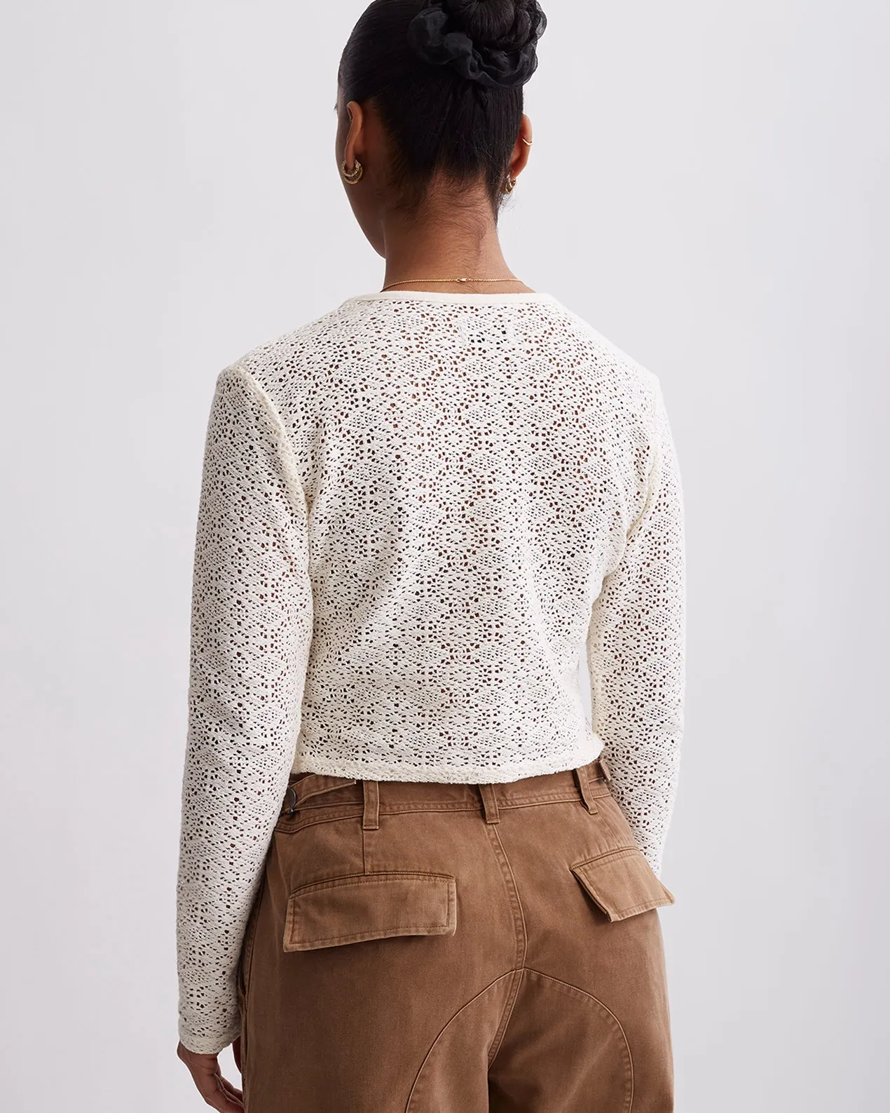 Peii Cotton Mesh Long Sleeve Top sold by Saturdays New York City product image thumbnail 3