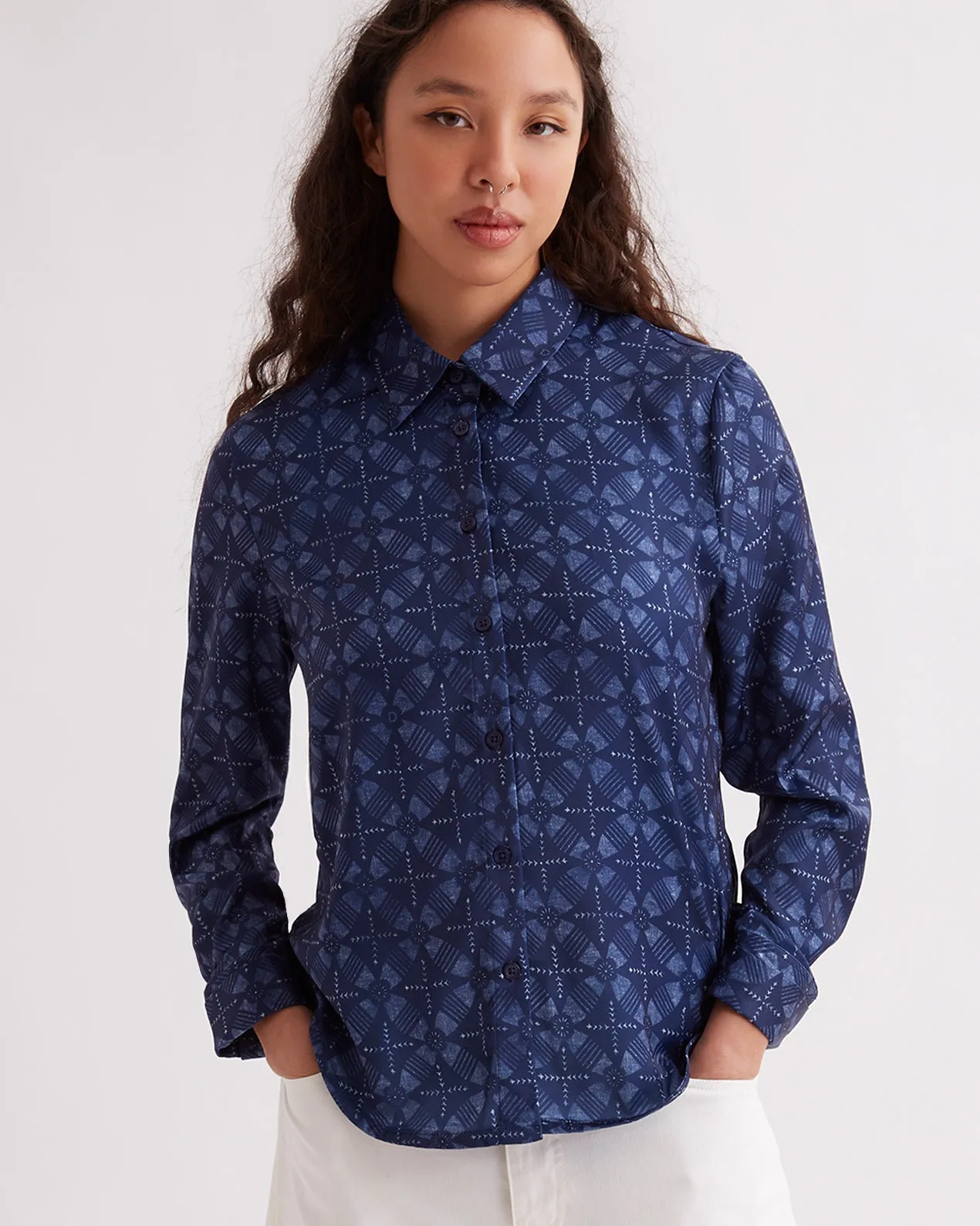 Shay Blockprint LS Shirt sold by Saturdays New York City product image thumbnail 3