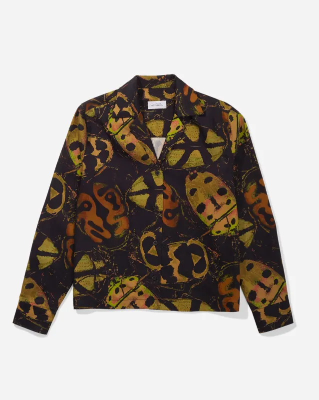 Crys Beetle Print Long Sleeve Shirt made by Saturdays New York City