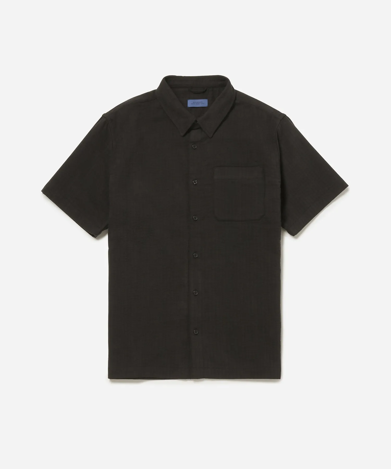 Bruce Double Layer Crinkle Short Sleeve Shirt sold by Saturdays New York City